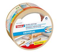 tesa Universal Double-Sided Adhesive Tape for Carpets - 10 m x 50 mm | Versatile Adhesive Strip for Packaging, Decorating and Crafts - Also Suitable for Securely Fixing Carpets in Place