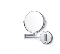 tesa VISIOON - swivel cosmetic mirror with 5x magnification - double-sided make-up mirror for drill-free wall mounting - attachable to tiles, metal and other surfaces - 30 x 48 cm, silver
