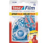 tesafilm® 57319 Crystal Clear Adhesive Tape 15mm x 10m Pack Of 2 & Dispenser