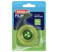 tesafilm CLEAR RECYCLED - transparent adhesive tape - 100% recycled plastic - tear-resistant - adhesive-strong, solvent-free and age-resistant - 1 roll á 33 m x 19 mm + hand dispenser - blister