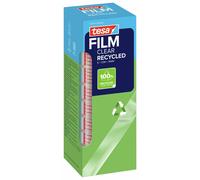 tesafilm eco & Clear Transparent Self-Adhesive Tape - Environment-Friendly, Solvent Free, Age Resistant Office Tape with Strong Adhesion, 33 m x 19 mm - Pack of 8