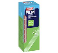 tesafilm eco & Clear Transparent Self-Adhesive Tape - Environment-Friendly, Solvent Free, Age Resistant Office Tape with Strong Adhesion, 33 m x 19 mm - Pack of 8