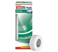 tesa Invisible Matte Invisible Adhesive Tape, ageing-Resistant and Tear-Resistant, 33 m x 19 mm, Pack of 8, Transparent, 33 m: 19 mm