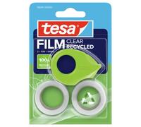 tesafilm Mini Finger Dispenser ecoLogo includes 2 Rolls of tesafilm Eco and Clear Adhesive Tape - Green , 10m x 19mm