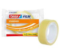 tesafilm Standard Tape - Transparent - 1 Roll - 10m x 15mm | Versatile transparent film for home, school and office use - strong adhesion and excellent resistance to ageing