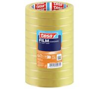 tesa tesafilm standard Self-Adhesive Clear Tape - Transparent Multi-Purpose Adhesive Tape for Home, Office and School, 66 m x 15 mm - Pack of 10