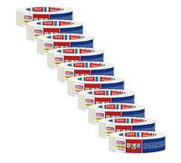 tesakrepp 4348 Standard Masking Tape - 10 Rolls - 50 m x 30 mm - Beige | Solvent-free painter's strip for simple indoor decorating work - removable without residue for up to 7 days