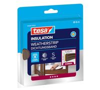 tesamoll E-Profile Seal - Self Adhesive Rubber Draught Excluder for Insulating Gaps in Windows and Doors - Brown - 6 m x 9 mm x 3.5 mm