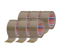 tesapack 4195 PP Parcel Packing Tape - Brown - 6 Rolls - 66 m x 50 mm