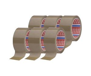 tesapack 4195 PP Parcel Packing Tape - Brown - 6 Rolls - 66 m x 50 mm