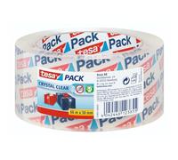 tesapack Crystal Clear Packing Tape for Packaging of Heavy Cartons and Parcels, 66 m x 50 mm
