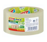 tesapack Eco & Strong - Environmentally Friendly Packing Tape Made of 100% Recycled Plastic, UV-Resistant and Age-Resistant - Transparent - 66 m x 50 mm