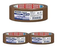 tesapack Packing Tape, Strong Packaging Tape for Medium to Heavy Parcels and Boxes, 66 m x 50 mm - Brown (Pack of 3)