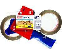tesapack Parcel Tape Dispenser Set - 2 Brown PP Tapes - 66 m x 50 mm