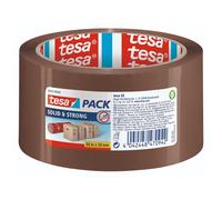 tesapack Solid & Strong - quietly unrollable parcel tape / packing tape for secure sealing of packages - brown