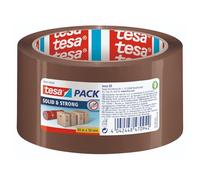 tesapack Solid & Strong - quietly unrollable parcel tape / packing tape for secure sealing of packages - brown