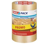 tesapack Standard Parcel Tape - Transparent - 3 Rolls - 66 m x 50 mm | PP-Backed Parcel Tape for Secure Carton Sealing - Solvent-Free, UV-Resistant and Designed for Quiet Unwinding