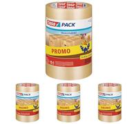 tesapack Standard transparant 3 x 66m:50mm (Pack of 4)