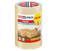 tesapack Strong Parcel Tape - 66 m x 50 mm - Transparent - 3 Rolls