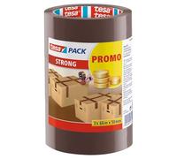 tesapack Strong PP Adhesive Packing Tape - Brown - 3 Rolls - 66 m x 50 mm