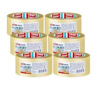 tesapack Ultra Strong - PVC Packing Tape for Firm Packaging and Secure Packing - Transparent - 66 m x 50 mm, Pack of 6