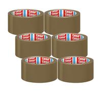 tesapack UNIVERSAL PP Packing Tape - Brown - 6 Rolls - 66 m x 50 mm