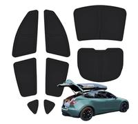 TESBEAUTY Camping Privacy Curtains Especially Designed for Tesla Model Y, Upgraded 4-Layer Material Thick Dark 8-Piece Camping Shades, Sunshade UV Blocker Foldable 100% Fit