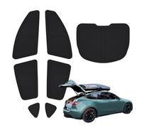TESBEAUTY Tesla Camping Privacy Curtain 7-Piece Camping Shade Side Window Rear Window Sunshade Model Y UV Blocker Upgraded 4-Layer Material Distinctive Texture Foldable 100% Fit