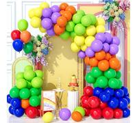 Teselife 143Pcs Rainbow Balloon Arch Kit, Latex Assorted Colour Gender Multicolour Balloons Garland Kit for Birthday Baby Shower Wedding Anniversary Carnival Party Decorations Supplies