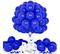 Teselife Dark Blue Balloons, 50Pcs 12 Inch Matte Royal Deep Blue Latex Balloon Arch Garland Kit Men Boys Birthday Wedding Proposal Anniversary Graduation Engagement Baby Shower Valentine Decorations