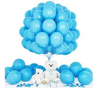 Teselife Light Blue Balloons, 50Pcs 12 Inch Matte Sky Azure Blue Latex Balloon Arch Garland Kit Men Boys Birthday Wedding Proposal Anniversary Graduation Engagement Baby Shower Undersea Party Supply