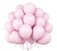 Teselife Pastel Pink Balloons, 50Pcs 12 Inch Macaron Baby Pink Latex Balloon Arch Garland Kit Girl Kid Birthday Wedding Anniversary Gender Reveal Engagement Baby Shower Baptism Christening Party Deco