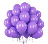Teselife Purple Balloons, 50Pcs 12 Inch Matte Purple Latex Balloon Arch Garland Kit Women Girls Birthday Wedding Proposal Anniversary Graduation Engagement Bridal Shower Valentine Halloween Supplies