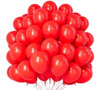 Teselife Red Balloons, 100 Pcs 12 Inch Matte Red Party Balloons for Birthday, Wedding, Valentine's Day, Christmas, Festive Holiday Party Events Decorations