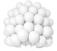 Teselife White Balloons, 100 PCS Birthday Balloons for Party Decorations