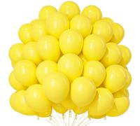 Teselife Yellow Balloons, 100Pcs 12 Inch Matte Yellow Balloons for Summer Birthday, Easter, Graduation, Wedding, Anniversary Festive Holiday Party Events Decorations
