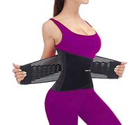 TESETON Back Wrap for Men & Women, Brace Belt Plus Size,Breathable Lumbar Support for Scoliosis, Waist Relax Lower Back Pain, Sciatica Pain Relief with 8 reinforced Bones 02 Black-XL
