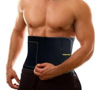 TESETON Sweat Band Waist Trainer for Mens Women, Waist Sweat belt for Men Women, Workout Waist Trimmer, Weast Belt for Sport Girdle, Sauna Belt for Abdominal Belly Fitness 01 Black L