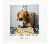TESFANS Custom Birthday Napkins for Pets - Personalized Napkins with Pet Photo&Name- Custom Cocktail Napkin for Dog Cat Pet- Unique Paw-Some Party Decorations
