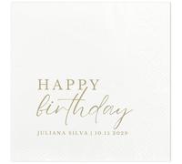 TESFANS Custom Napkins for Birthday - Personalized Napkins with Name&Date - Custom Cocktail Birthday Napkin for Family Friends Couples - Unique Fanny Party Decorations