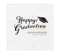 TESFANS Personalised Napkins for Graduation - Customized Napkins Class of 2025 Grad for Celebration - Custom Napkin with Photo&Name - Gift for Graduates as Congratulations Party Gard Decorations