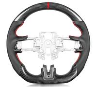 TESFEEL Real Carbon Fiber Steering Wheel for Mustang 2015-2017 Nappa Perforated Leather with Hand Stitching D-shaped Steering Wheel for Mustang EcoBoost/GT/V6 for Shelby GT350/GT350R