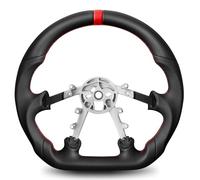 TESFEEL Steering Wheel for Chevy Corvette C5 1997-2004 Full Nappa Perforated Leather D-shaped Flat-bottom Hand-Stitched for Corvette C5 Z06 Steering Wheel Replacement for C5 All Trims Levels