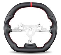 TESFEEL Steering Wheel for Chevy Corvette C6 2006-2011 Double D Flat-Top&Bottom Full Nappa Perforated Leather Racing Steering Wheel for Corvette C6 Z06 ZR1