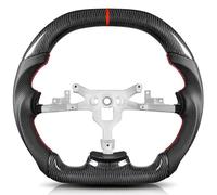 TESFEELCarbon Fiber Steering Wheel for Corvette C6 2006-2011 Double D Flat-Top&Bottom Racing Steering Wheel Nappa Preforated Leather Grip Hand-Stitched Compatible with C6 Z06 ZR1