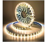 Tesfish 12V LED Strip, 5M Warm White 3000-3400K Black Ribbon PCB Board 5050 IP65 Waterproof 300 LEDs Strip Light for Bedroom, Kitchen Decoration