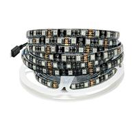 Tesfish 12V RGB LED Strip Lights, 5M LED Strip Black PCB Board 5050 IP65 Waterproof 300 Color Changing LED Rope Lights for Bedroom, Kitchen Decoration