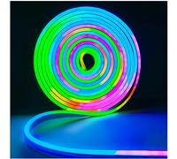 Tesfish 12V WS2811 Neon LED Strip Lights, RGB LED Pixel Strip 5 Meters Flexible IP65 Waterproof Tape Full Color Individually Addressable Smart Light Strip for DIY Advertising Decoration