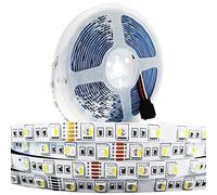 Tesfish 24V LED Strip Lights, 4 in 1, RGBW RGB + White 6000K 5M Mixed Color Rope Light Strip SMD 5050 IP20 300 LEDs for Bedroom, Kitchen Decoration