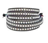 Tesfish WS2812B LED Light Strip 5V, RGB Pixel Strips 2M 288LEDs/M IP30 Flexible Black PCB Full Color Smart Light Strip for Advertising, Decoration, DIY Projects